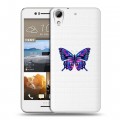 Полупрозрачный дизайнерский пластиковый чехол для HTC Desire 728 прозрачные Бабочки 