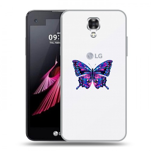 Полупрозрачный дизайнерский пластиковый чехол для LG X view прозрачные Бабочки 