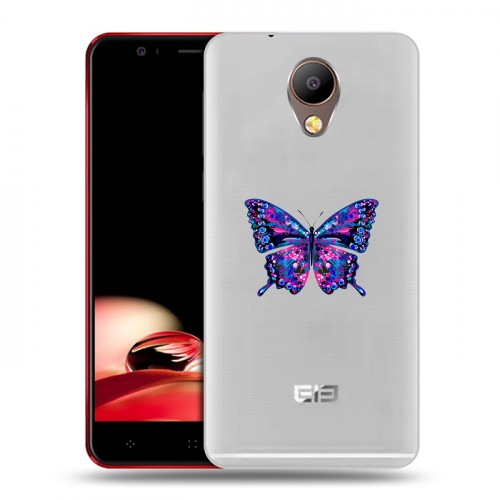Полупрозрачный дизайнерский пластиковый чехол для Elephone P8 прозрачные Бабочки 