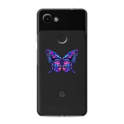 Полупрозрачный дизайнерский пластиковый чехол для Google Pixel 3a прозрачные Бабочки 