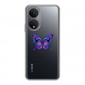 Полупрозрачный дизайнерский силиконовый чехол для Huawei Honor X7 прозрачные Бабочки 