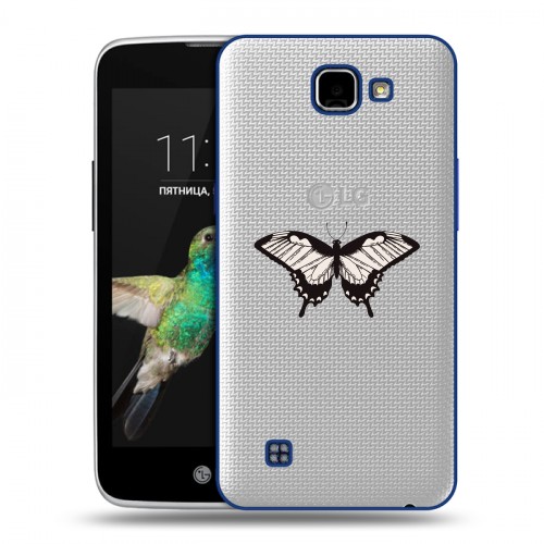 Полупрозрачный дизайнерский пластиковый чехол для LG K4 прозрачные Бабочки 