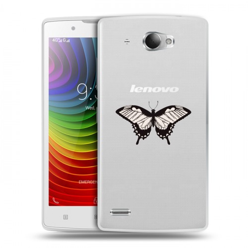Полупрозрачный дизайнерский пластиковый чехол для Lenovo S920 прозрачные Бабочки 