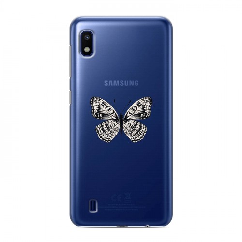 Полупрозрачный дизайнерский пластиковый чехол для Samsung Galaxy A10 прозрачные Бабочки 