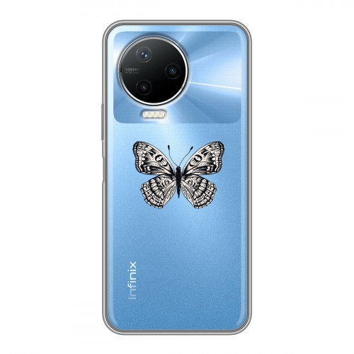 Полупрозрачный дизайнерский силиконовый чехол для Infinix Note 12 Pro прозрачные Бабочки 