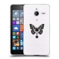 Полупрозрачный дизайнерский пластиковый чехол для Microsoft Lumia 640 XL прозрачные Бабочки 