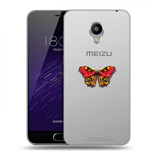 Полупрозрачный дизайнерский силиконовый чехол для Meizu M3s Mini прозрачные Бабочки 