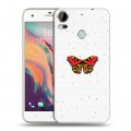 Полупрозрачный дизайнерский пластиковый чехол для HTC Desire 10 Pro прозрачные Бабочки 