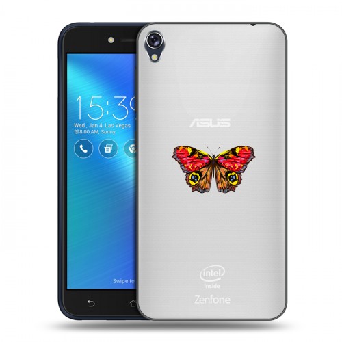 Полупрозрачный дизайнерский пластиковый чехол для Asus ZenFone Live прозрачные Бабочки 