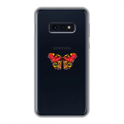 Полупрозрачный дизайнерский силиконовый чехол для Samsung Galaxy S10e прозрачные Бабочки 