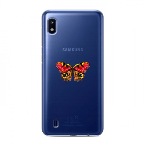 Полупрозрачный дизайнерский пластиковый чехол для Samsung Galaxy A10 прозрачные Бабочки 