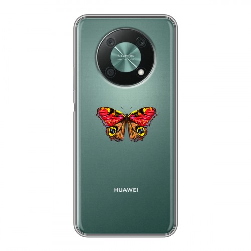 Полупрозрачный дизайнерский пластиковый чехол для Huawei Nova Y90 прозрачные Бабочки 