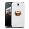 Полупрозрачный дизайнерский пластиковый чехол для Lenovo A859 Ideaphone прозрачные Бабочки 