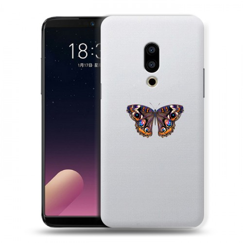 Полупрозрачный дизайнерский пластиковый чехол для Meizu 15 Plus прозрачные Бабочки 