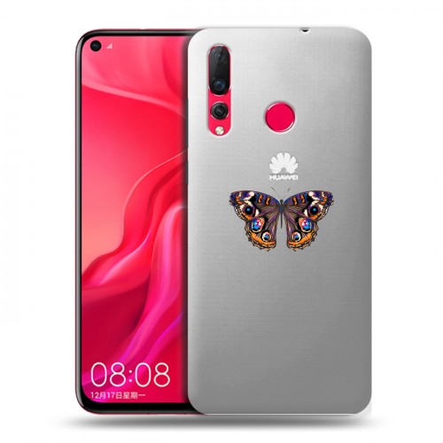 Полупрозрачный дизайнерский пластиковый чехол для Huawei Nova 4 прозрачные Бабочки 