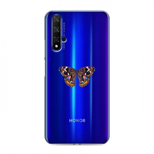 Полупрозрачный дизайнерский пластиковый чехол для Huawei Honor 20 прозрачные Бабочки 