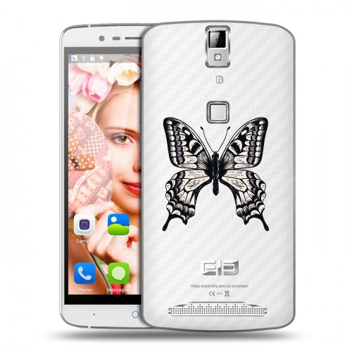 Полупрозрачный дизайнерский пластиковый чехол для Elephone P8000 прозрачные Бабочки 