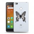 Полупрозрачный дизайнерский пластиковый чехол для Xiaomi Mi4S прозрачные Бабочки 