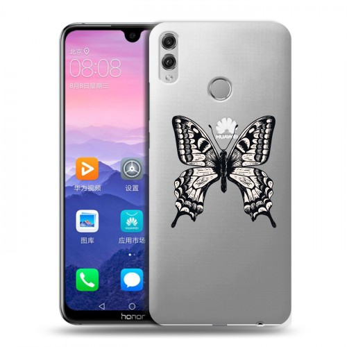Полупрозрачный дизайнерский пластиковый чехол для Huawei Honor 8X Max прозрачные Бабочки 
