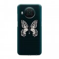 Полупрозрачный дизайнерский пластиковый чехол для Nokia X10 прозрачные Бабочки 