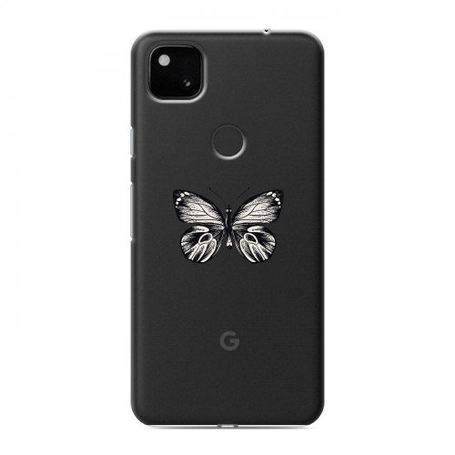 Полупрозрачный дизайнерский пластиковый чехол для Google Pixel 4a прозрачные Бабочки 