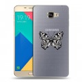 Полупрозрачный дизайнерский пластиковый чехол для Samsung Galaxy A9 прозрачные Бабочки 