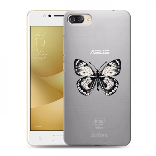 Полупрозрачный дизайнерский пластиковый чехол для ASUS ZenFone 4 Max ZC520KL прозрачные Бабочки 