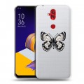Полупрозрачный дизайнерский пластиковый чехол для ASUS ZenFone 5 Lite прозрачные Бабочки 