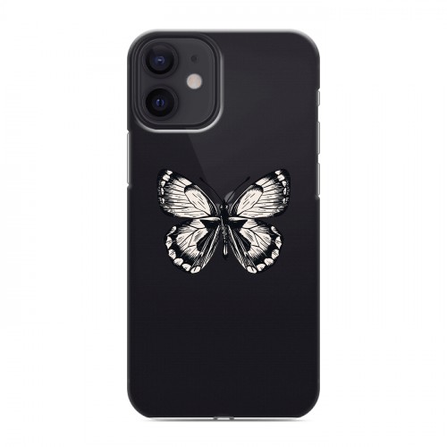 Полупрозрачный дизайнерский силиконовый с усиленными углами чехол для Iphone 12 Mini прозрачные Бабочки 