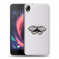 Полупрозрачный дизайнерский пластиковый чехол для HTC Desire 10 Lifestyle прозрачные Бабочки 