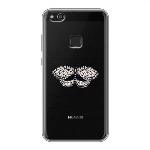 Полупрозрачный дизайнерский силиконовый чехол для Huawei P10 Lite прозрачные Бабочки 
