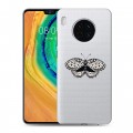 Полупрозрачный дизайнерский пластиковый чехол для Huawei Mate 30 прозрачные Бабочки 