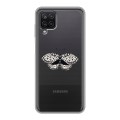 Полупрозрачный дизайнерский силиконовый с усиленными углами чехол для Samsung Galaxy A12 прозрачные Бабочки 