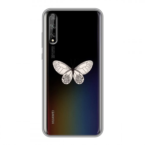 Полупрозрачный дизайнерский силиконовый чехол для Huawei Y8p прозрачные Бабочки 