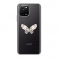 Полупрозрачный дизайнерский силиконовый чехол для Huawei Nova Y61 прозрачные Бабочки 