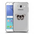 Полупрозрачный дизайнерский пластиковый чехол для Samsung Galaxy J5 прозрачные Бабочки 