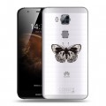 Полупрозрачный дизайнерский силиконовый чехол для Huawei G8 прозрачные Бабочки 