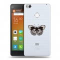 Полупрозрачный дизайнерский силиконовый чехол для Xiaomi Mi4S прозрачные Бабочки 