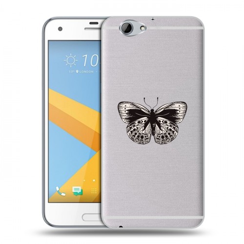 Полупрозрачный дизайнерский пластиковый чехол для HTC One A9S прозрачные Бабочки 