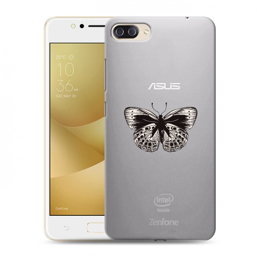 Полупрозрачный дизайнерский пластиковый чехол для ASUS ZenFone 4 Max ZC520KL прозрачные Бабочки 
