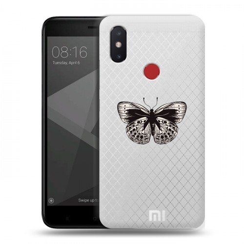 Полупрозрачный дизайнерский силиконовый чехол для Xiaomi Mi8 SE прозрачные Бабочки 