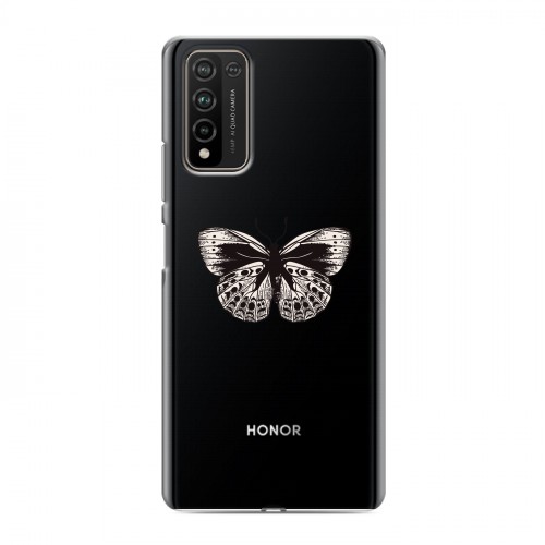 Полупрозрачный дизайнерский пластиковый чехол для Huawei Honor 10X Lite прозрачные Бабочки 