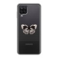 Полупрозрачный дизайнерский силиконовый чехол для Samsung Galaxy A12 прозрачные Бабочки 