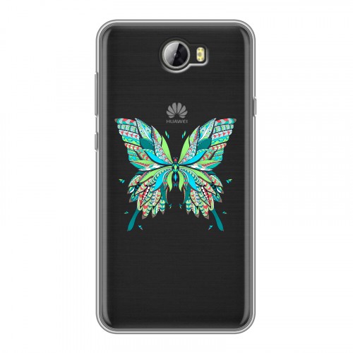 Полупрозрачный дизайнерский пластиковый чехол для Huawei Y5 II прозрачные Бабочки 