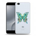 Полупрозрачный дизайнерский пластиковый чехол для Xiaomi Mi5C прозрачные Бабочки 