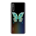 Полупрозрачный дизайнерский силиконовый чехол для Huawei Y8p прозрачные Бабочки 