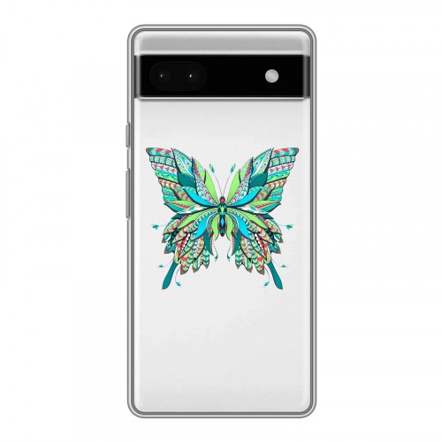 Полупрозрачный дизайнерский силиконовый чехол для Google Pixel 6a прозрачные Бабочки 