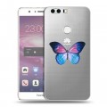 Полупрозрачный дизайнерский пластиковый чехол для Huawei Honor 8 прозрачные Бабочки 
