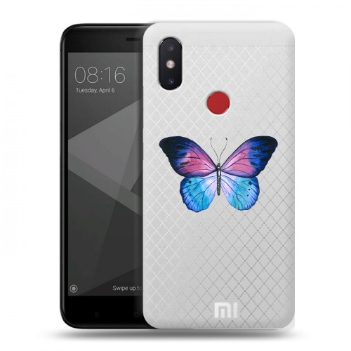 Полупрозрачный дизайнерский пластиковый чехол для Xiaomi Mi8 SE прозрачные Бабочки 