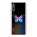 Полупрозрачный дизайнерский силиконовый чехол для Huawei Y8p прозрачные Бабочки 